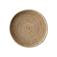 natural handwoven cane trays round set coastal
