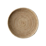 natural handwoven cane trays round set coastal