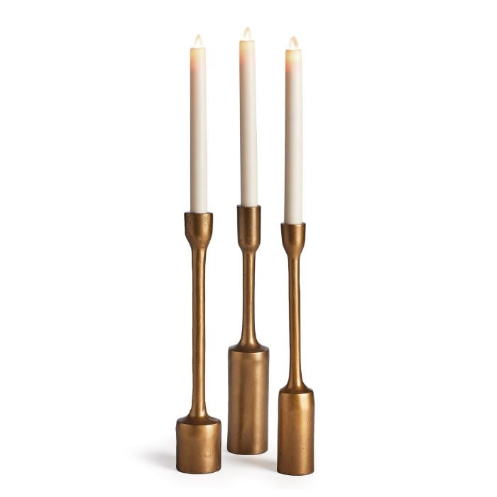 gold antique brass taper holder set decor