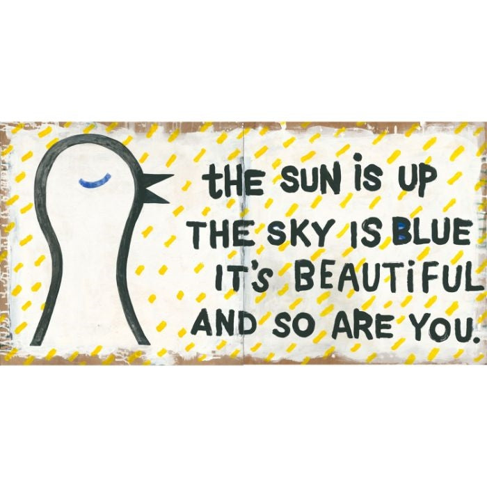 canvas wrapped wall art two panel bird yellow blue