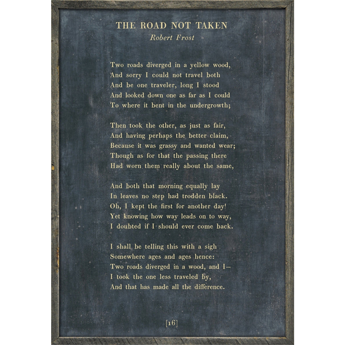 book poetry wall artwork art rustic wood frame grey gray cream white charcoal weathered print quote letter excerpt author poet