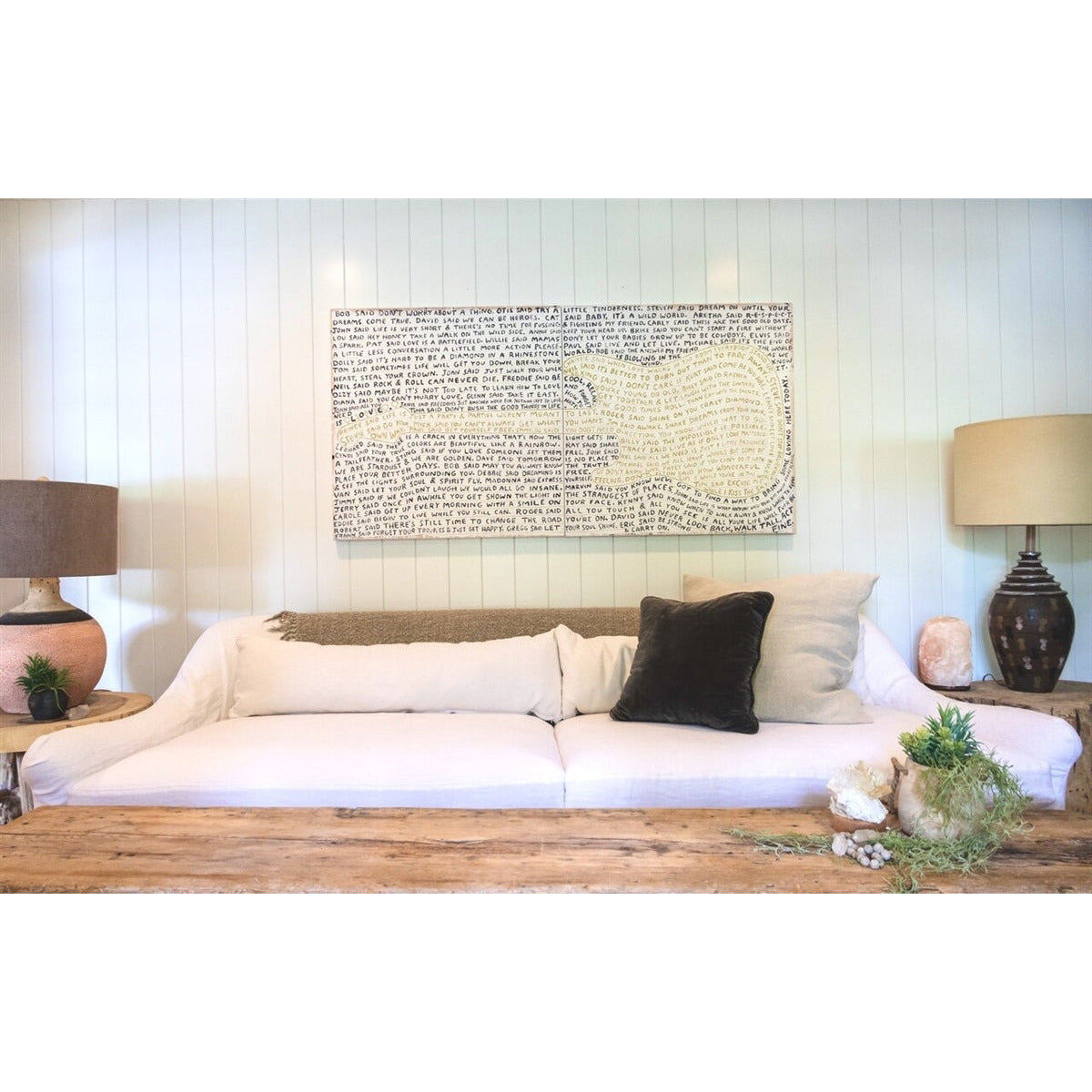 Gallery Wrapped Music Legends' Lyrics and Words on Guitar - White