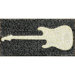 white grey black guitar word art panels music legends Chartreuse