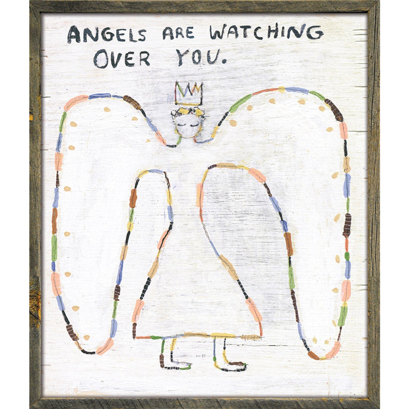 grey wood frame angel crown