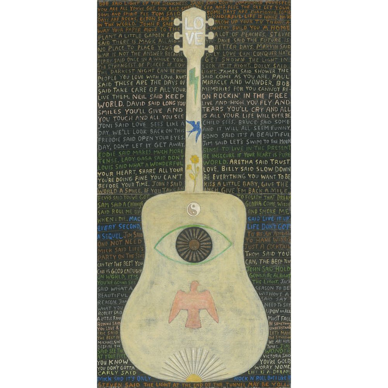 gallery wall art vertical guitar musical lyrics