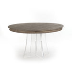Zentique dining table round wood birch acrylic glass transitional