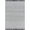 area rug fringe black grey off-white indoor/outdoor