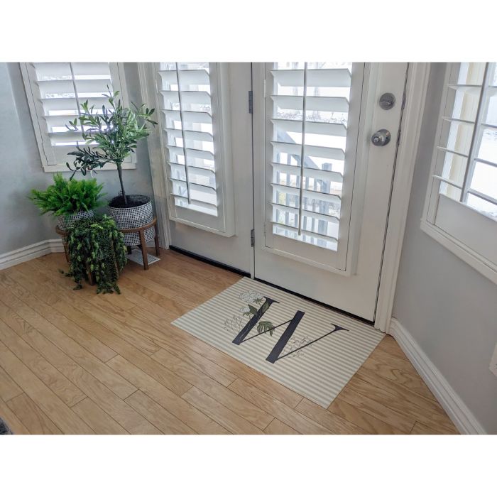 Striped home decor with the letter W