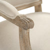 Zentique arm chair square back natural linen natural oak frame padded back seat dining host hostess