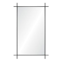 hand welded rectangle wall mirror black nickel steel