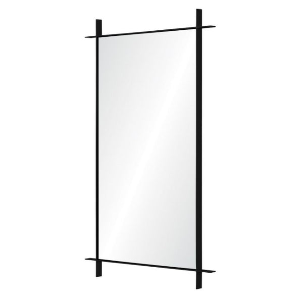 hand welded rectangle wall mirror black nickel steel