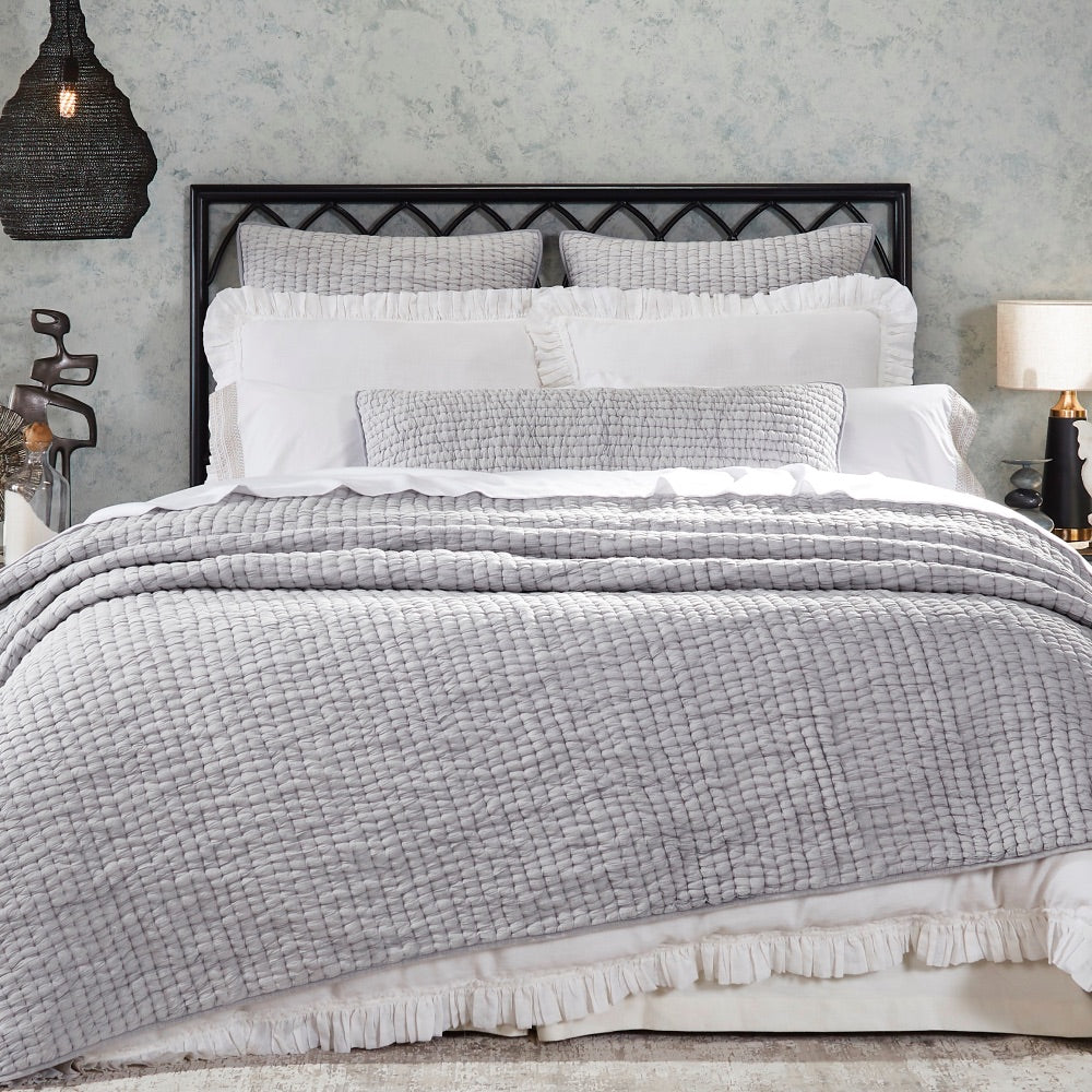 gray cotton quilt textured 