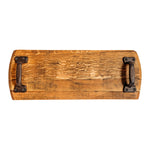 wooden cheese tray black handle