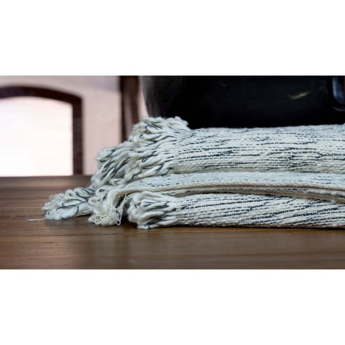 natural tan throw blanket hand loomed black