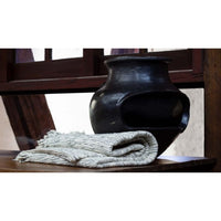 natural tan throw blanket hand loomed black