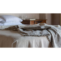 natural tan throw blanket hand loomed black