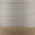 two-tone cream natural ceramic clay table lamp