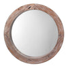 round wall mirror grey wood neutral