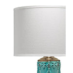 teal gold ceramic table lamp transitional