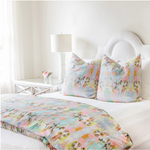 Abstract design pillow and comforter