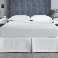 cotton white textured bed skirt