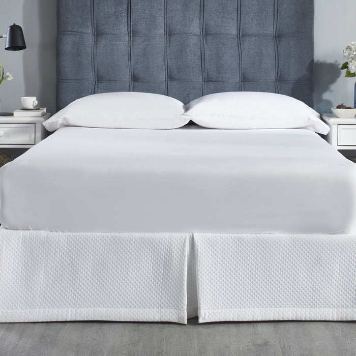 cotton white textured bed skirt