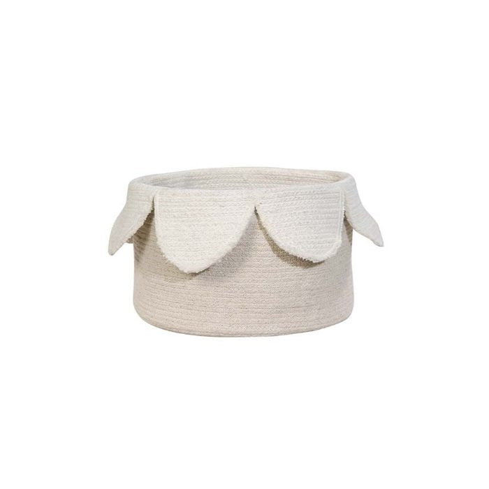 basket round petal edge ivory