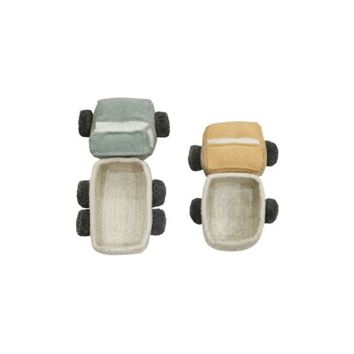 play mini truck baskets green yellow toy decor