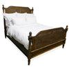 Dark wood bed Bay King with white sheets - Angle 1