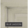 A close-up of the Regent Queen Caned Headboard by Phillips Scott, shown here in a muted blue-gray finish option.