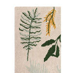 botanical washable rug patterned green yellow terracotta
