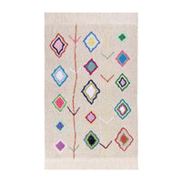 area rug rectangle multi color cream fringe