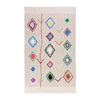 area rug rectangle multi color cream fringe