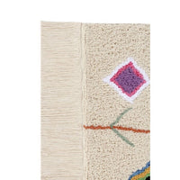 area rug rectangle multi color cream fringe