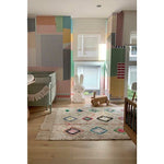 area rug rectangle multi color cream fringe