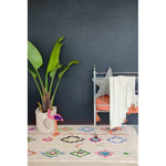 rug natural multi color handmade cotton fringe