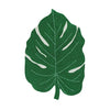 green monstera leaf rug cream