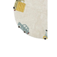 round washable rug car bike truck blue green