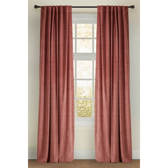 curtain panel luxury blush velvet drapes