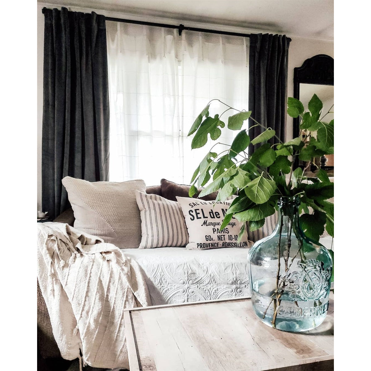 Curtain Panel - Camden - Ash Gray Velvet (size + treatment options)