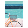 oil painting bicycle blue