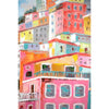 cliff homes colorful oil painting