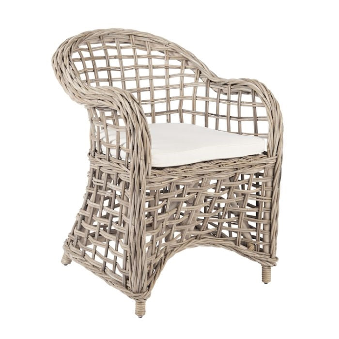 rattan arm chair all weather wicker cushion seat