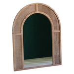 arched mirror rattan frame