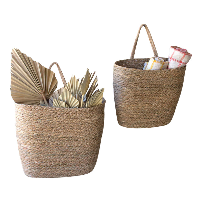 seagrass wall baskets oval woven set
