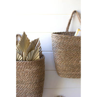 seagrass wall baskets oval woven set