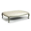 Zentique ottoman coffee table rectangle birch olive green cotton off-white tufted cabriole legs