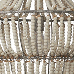 whitewashed wood bead chandelier