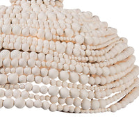 wooden bead chandelier ivory