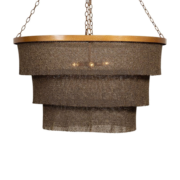 woven bead chandelier bronze gold